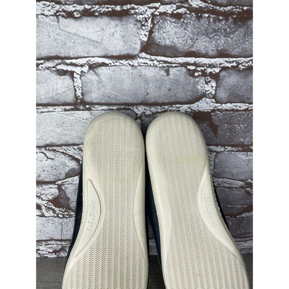 LL Bean Blue Green White Leather Preppy Loafers Boat Shoes Women Sz 9M US/39.5EU - Picture 8 of 16